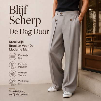 Kreukherstellende broek met rechte pijpen voor heren