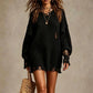 Oversized trui met ronde hals en distressed-look voor dames