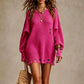 Oversized trui met ronde hals en distressed-look voor dames