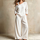 🔥 Nieuw Binnen – Nu 50% KORTING! 👗 Dames Off-Shoulder Top & Wijde Broek Set ✨ elegante uitstraling, comfortabele pasvorm & trendy complete look