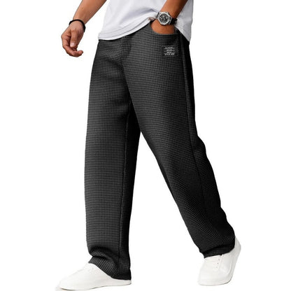 Minimalistische, loszittende lange broek van wafelbreisel
