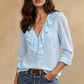 Elegante damesblouse met V-hals en ruches