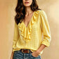Elegante damesblouse met V-hals en ruches