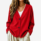 Dames V-hals corduroy gebreid vest