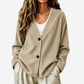 Dames V-hals corduroy gebreid vest