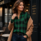 Dames Geruit Overhemd met Knoopsluiting