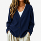 Dames V-hals corduroy gebreid vest