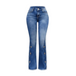 👖Dames hoge taille distressed flare jeans