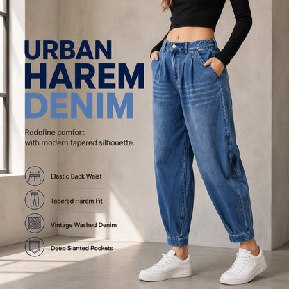 🔥 Favoriet bij Klanten 👖 Dames Hoge Taille Harem Denim Broek ✨ trendy losse pasvorm, comfortabele taille & unieke casual stijl