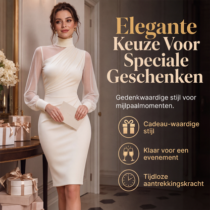 Bodycon-jurk van mesh met col voor dames
