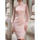 Bodycon-jurk van mesh met col voor dames