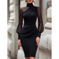 Bodycon-jurk van mesh met col voor dames