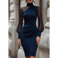 Bodycon-jurk van mesh met col voor dames