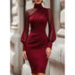 Bodycon-jurk van mesh met col voor dames