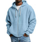 Heren hoodie met volledige rits en wafelstructuur