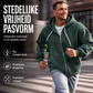 Heren hoodie met volledige rits en wafelstructuur