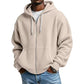 Heren hoodie met volledige rits en wafelstructuur