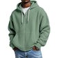 Heren hoodie met volledige rits en wafelstructuur