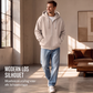 Heren hoodie met volledige rits en wafelstructuur