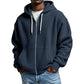 Heren hoodie met volledige rits en wafelstructuur