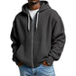 Heren hoodie met volledige rits en wafelstructuur