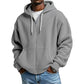 Heren hoodie met volledige rits en wafelstructuur