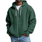 Heren hoodie met volledige rits en wafelstructuur