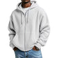 Heren hoodie met volledige rits en wafelstructuur