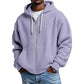 Heren hoodie met volledige rits en wafelstructuur