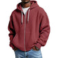 Heren hoodie met volledige rits en wafelstructuur