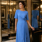Elegante midi-jurk voor dames met verstelbare strik in de taille