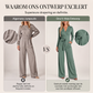 Jumpsuit met lange mouwen, V-hals en ceintuur voor dames