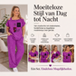 Off-shoulder top en wijde pijpenbroek voor dames