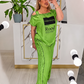 Off-shoulder top en wijde pijpenbroek voor dames