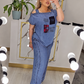 Off-shoulder top en wijde pijpenbroek voor dames