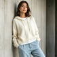 Casuele gebreide trui met capuchon voor dames