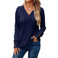 Casual dames-top met V-hals en lange mouwen