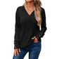 Casual dames-top met V-hals en lange mouwen