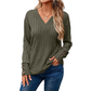 Casual dames-top met V-hals en lange mouwen