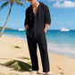 Ademende strandoutfit van linnen voor heren