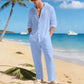 Ademende strandoutfit van linnen voor heren