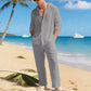 Ademende strandoutfit van linnen voor heren