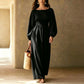 Dames maxi-jurk met strepen en elastische taille