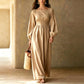 Dames maxi-jurk met strepen en elastische taille