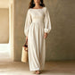 Dames maxi-jurk met strepen en elastische taille