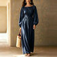 Dames maxi-jurk met strepen en elastische taille