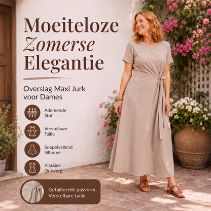 Elegante midi-jurk voor dames met verstelbare ceintuur