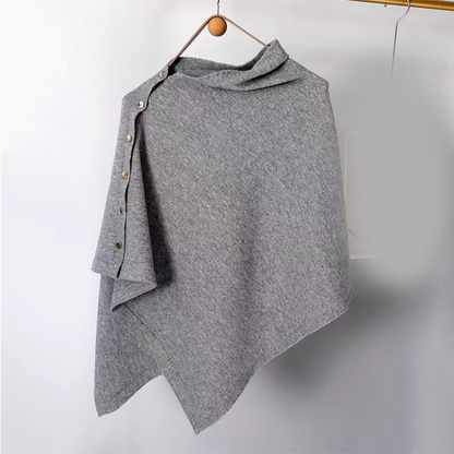 Stijlvolle poncho met knopen aan de zijkant voor dames