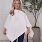 Stijlvolle poncho met knopen aan de zijkant voor dames