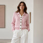 Gestreepte gebreide vest voor dames